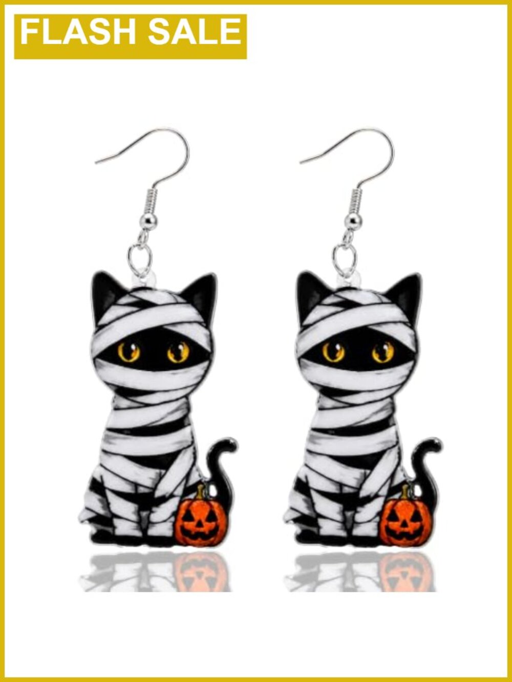 Acrylic Halloween Mummy Cat Pumpkin Dangle Earrings Holiday Fashion Jewelry